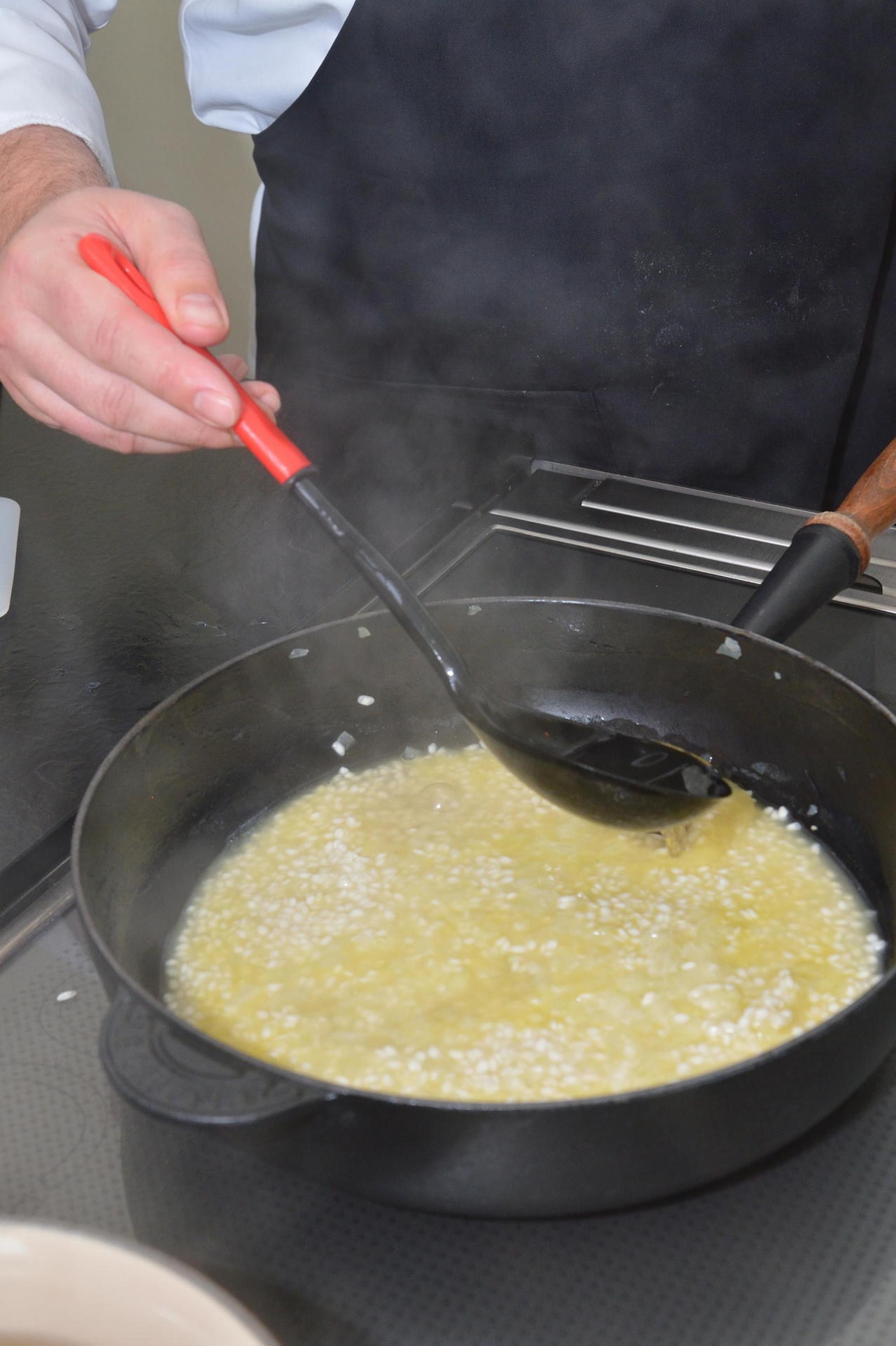 Risotto Flüssigkeit dazu