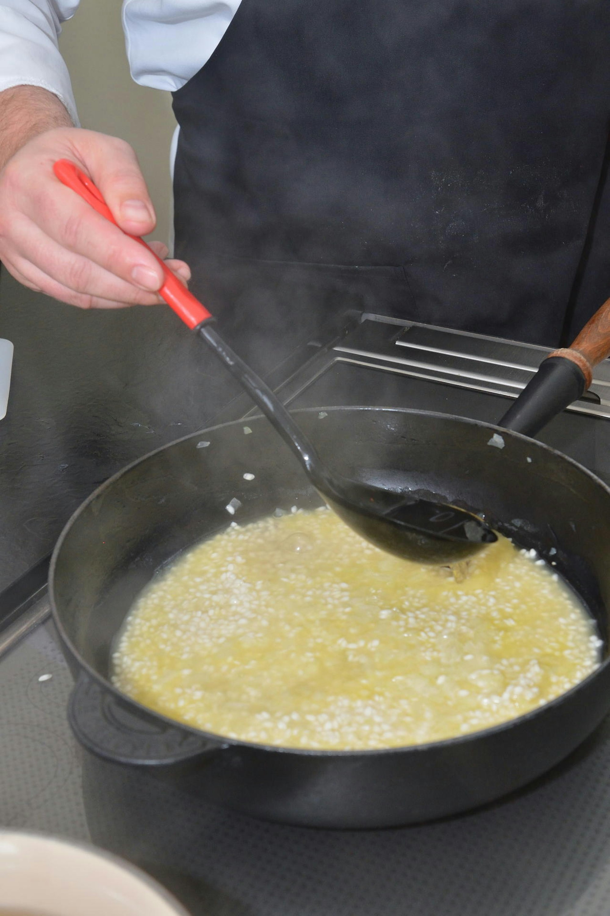 Risotto Flüssigkeit dazu