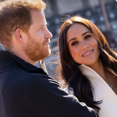 Harry und Meghan bei einem Fototermin.