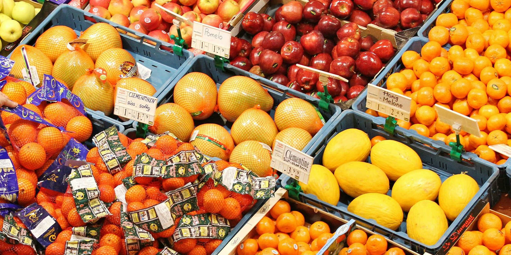 Obst und Gemüse im Supermarkt