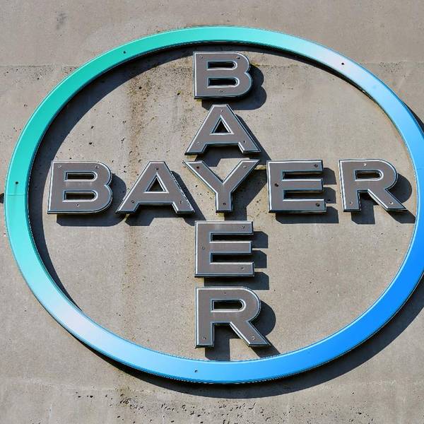 Die Logos von Bayer und Monsanto