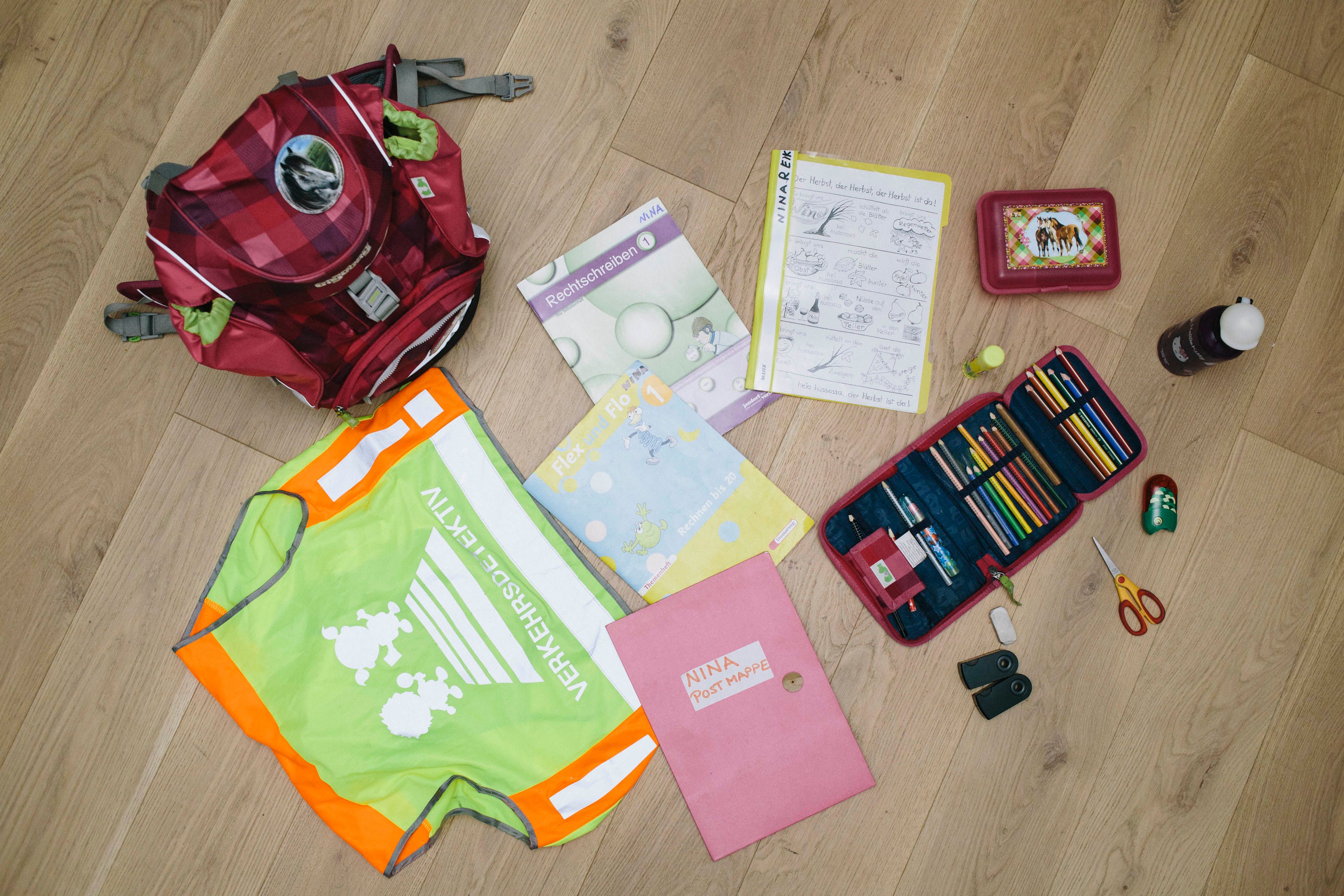 Schulranzen ausgepackt