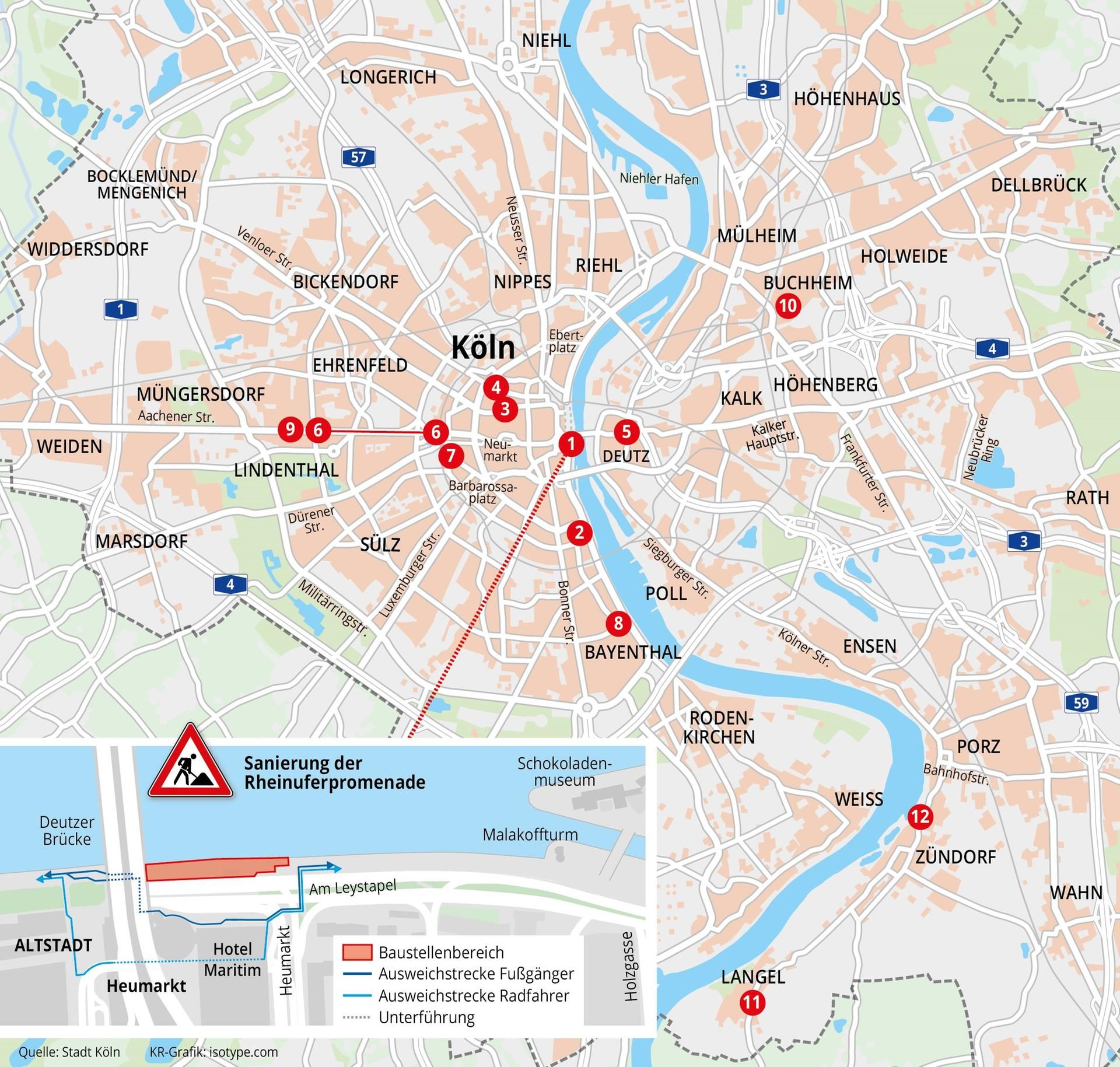 Baustellen in Köln Grafik