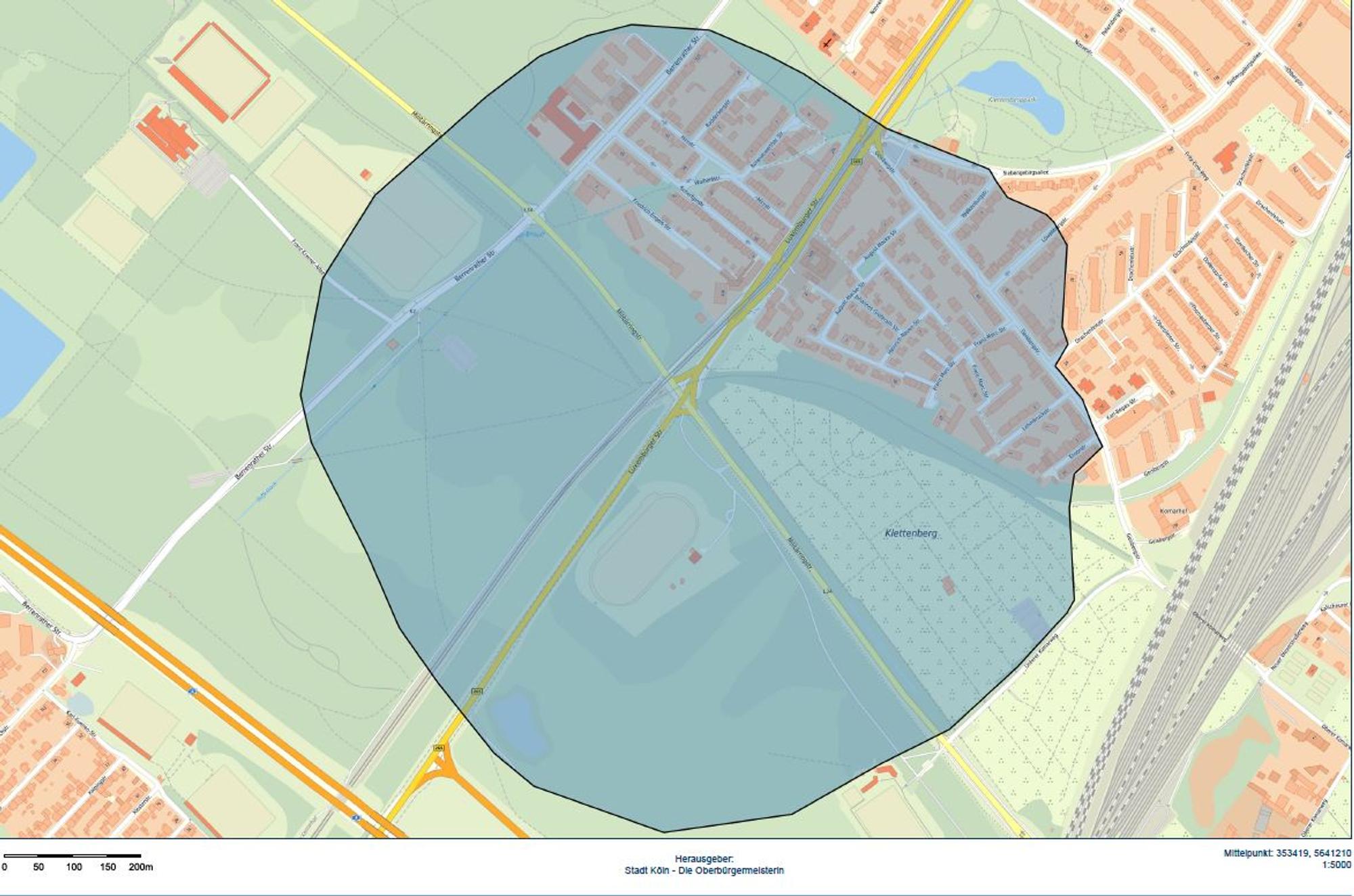 evakuierungsradius Köln Klettenberg