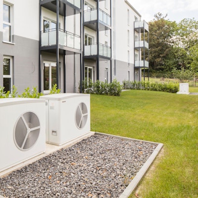 Das Foto zeigt eine Wärmepumpe.