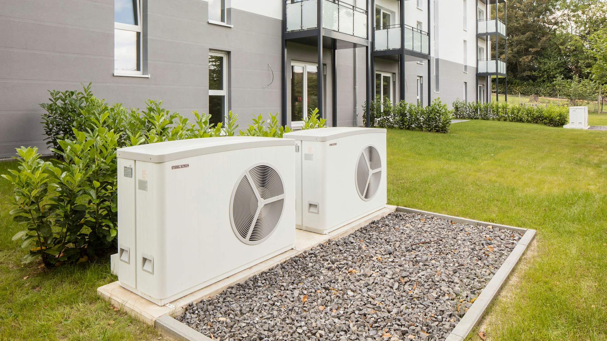 Das Foto zeigt eine Wärmepumpe.