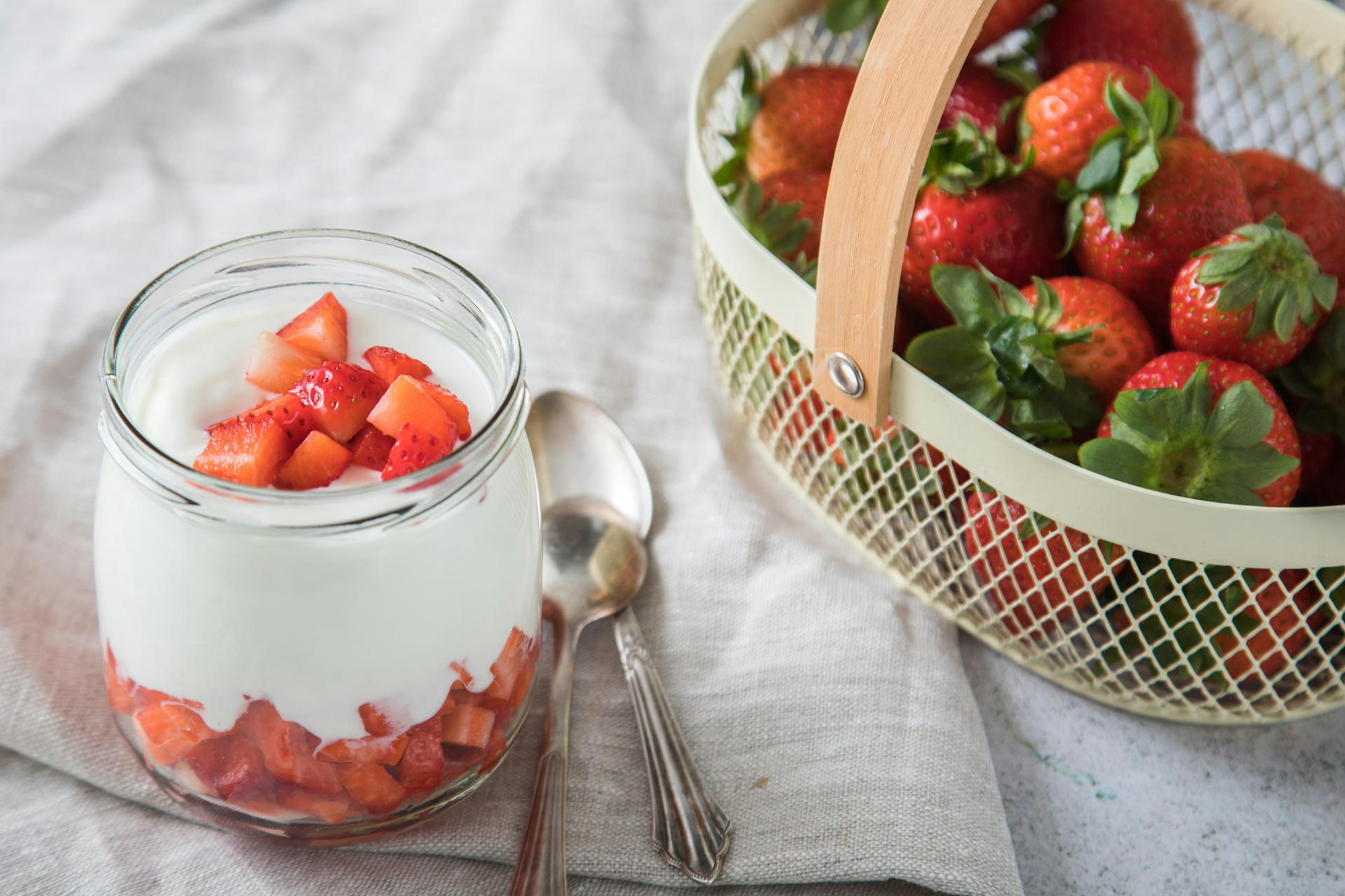 frozen yogurt mit erdbeeren