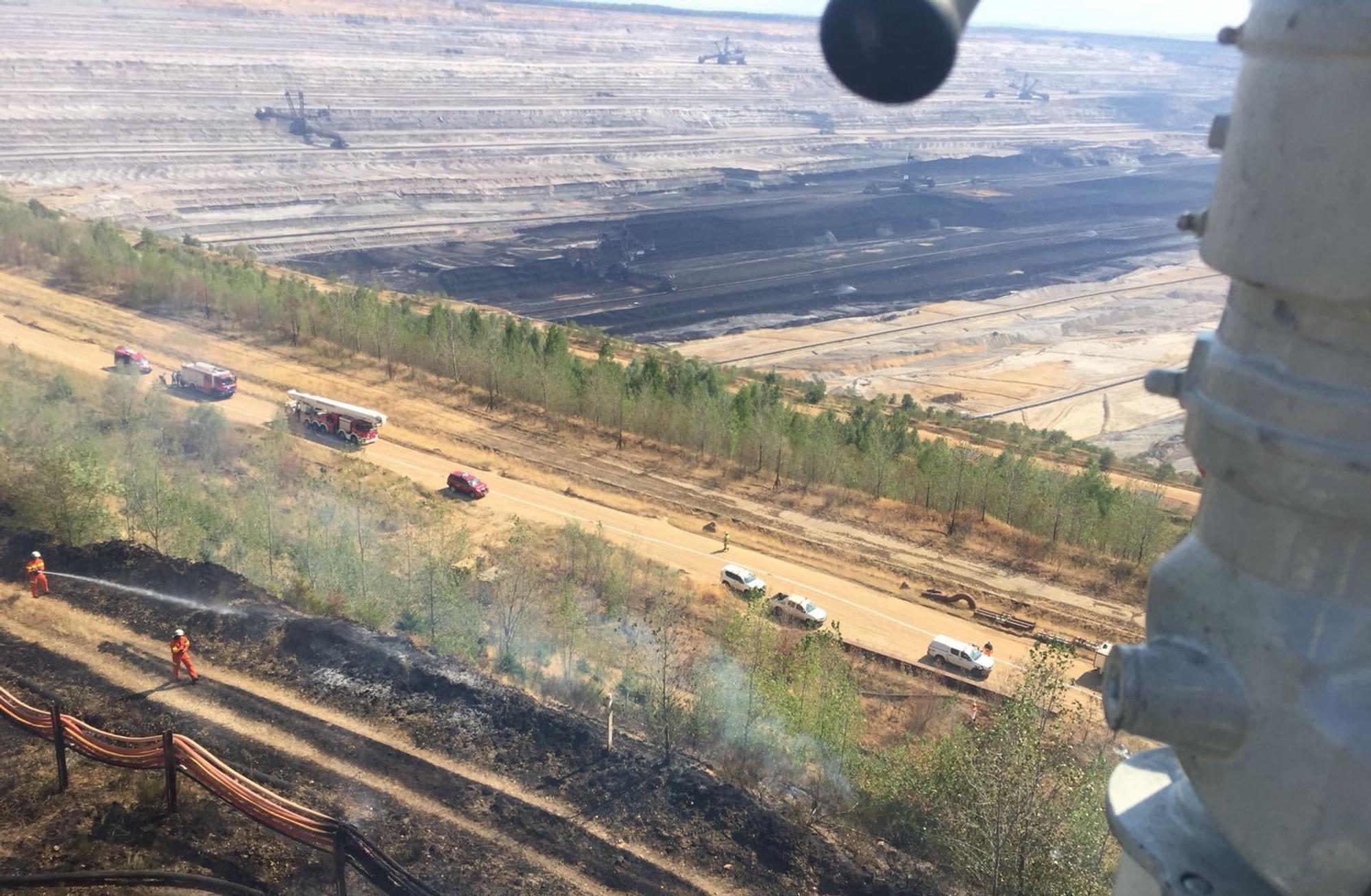 Böschungsbrand im Tagebau