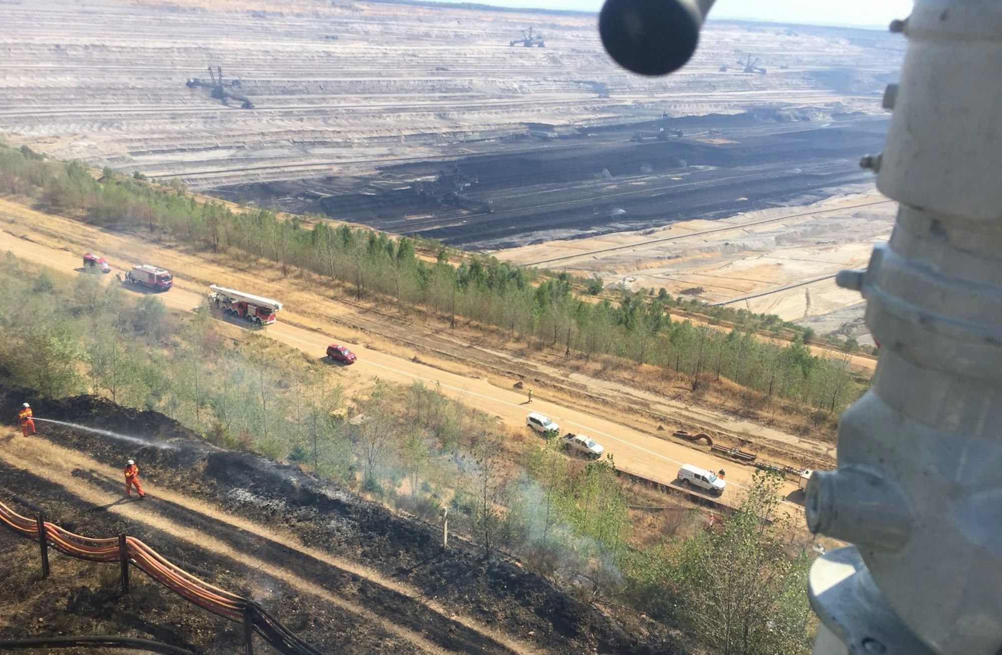 Böschungsbrand im Tagebau