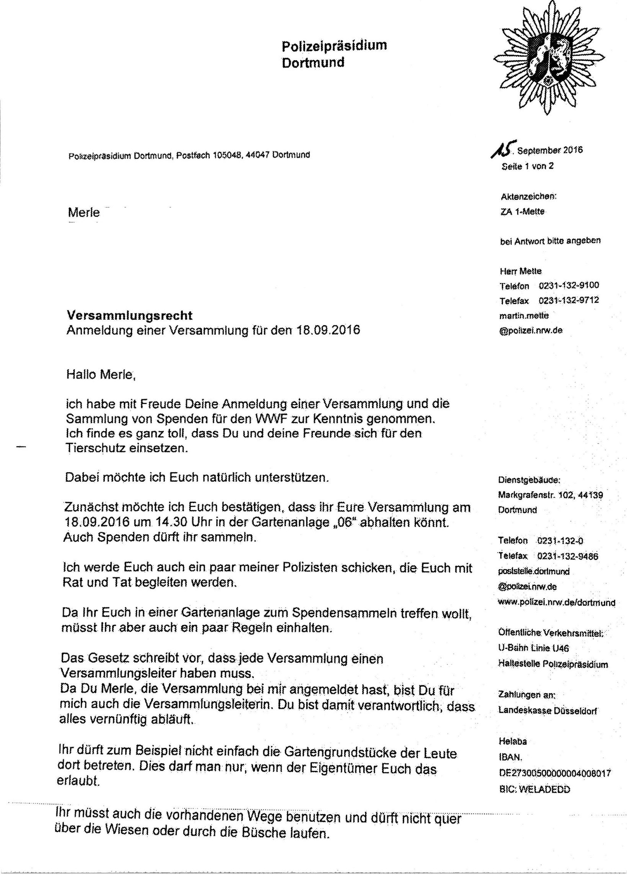 Bestätigung geschwärzt