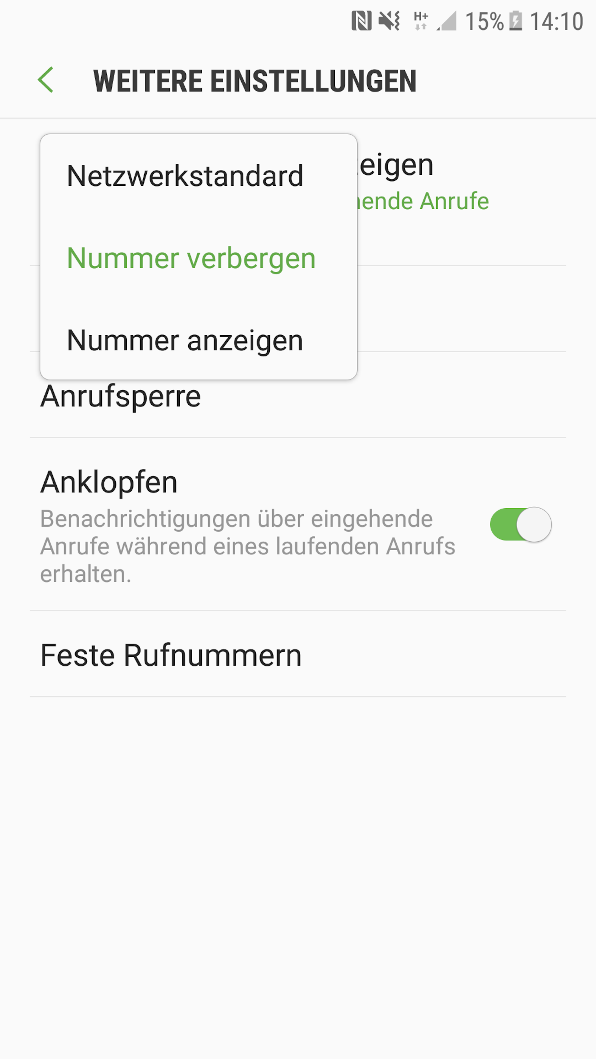 nummer unterdrückt android