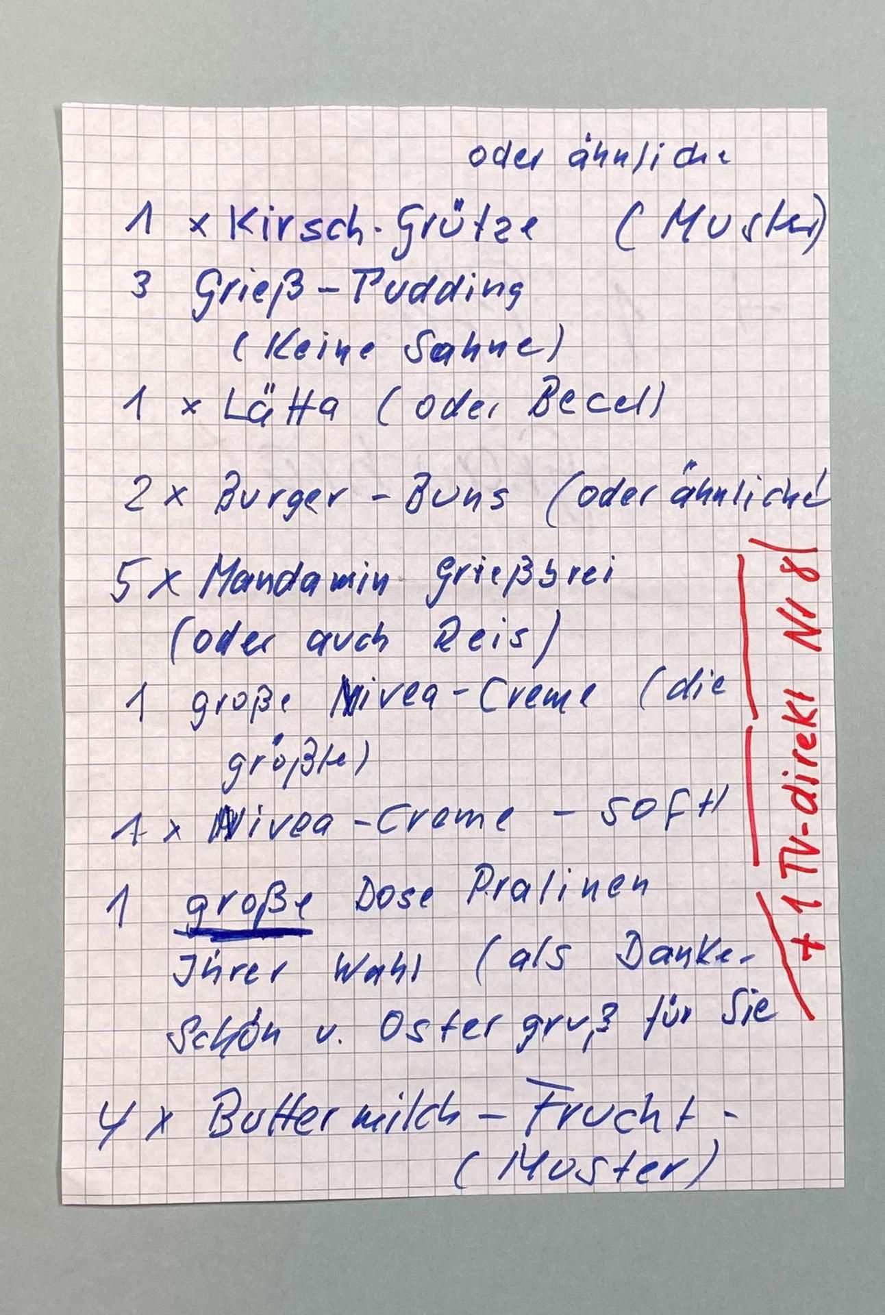 Einkaufszettel