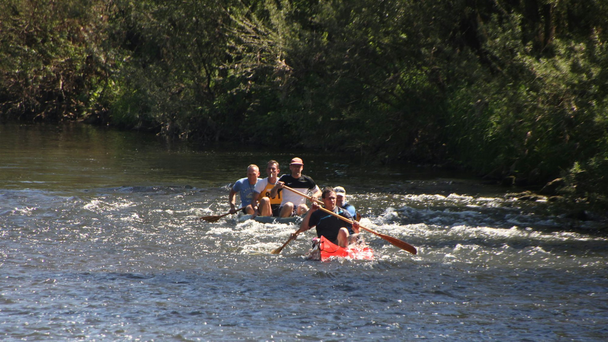 Kanu fahren auf der Sieg