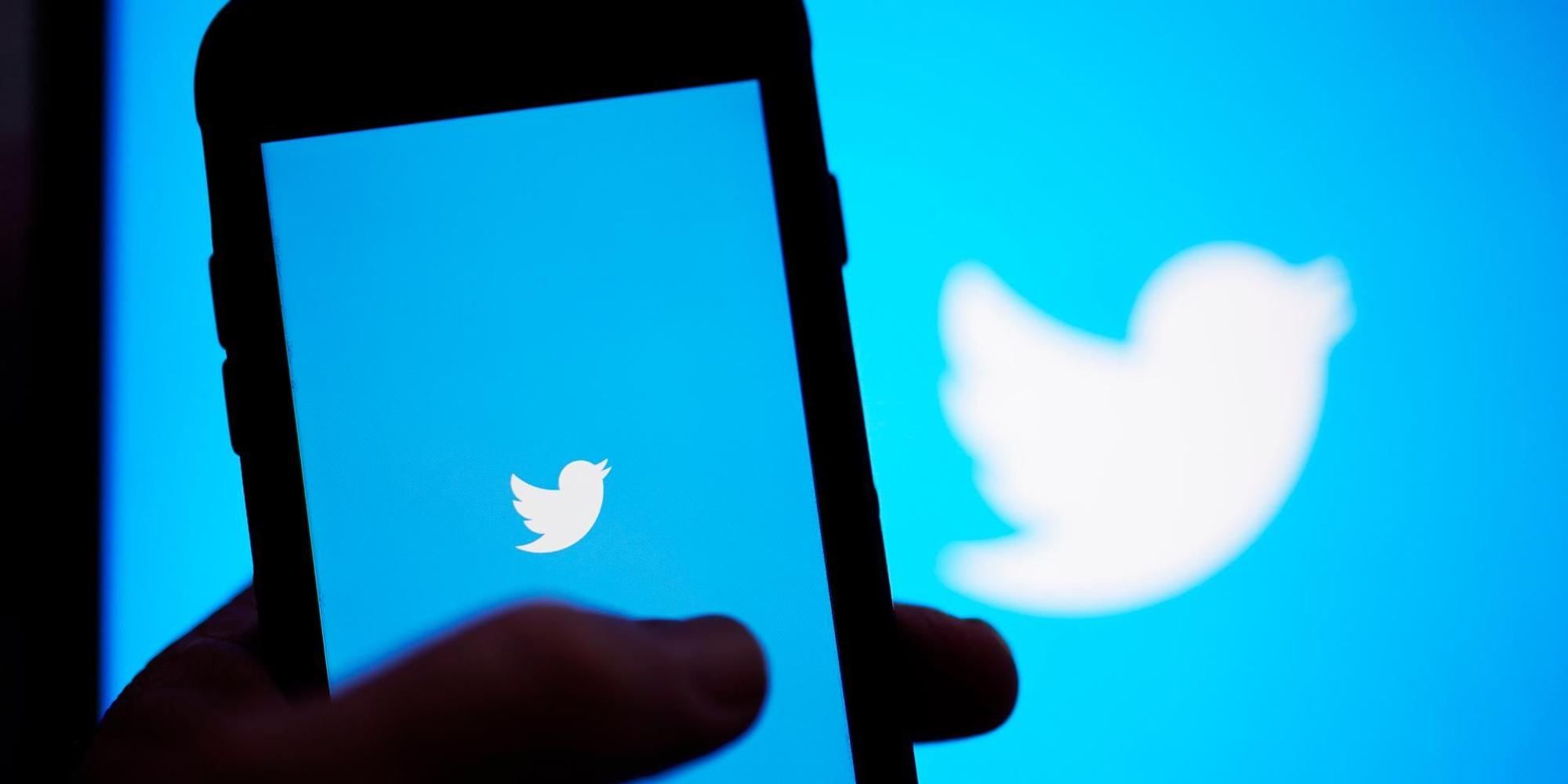 Twitter Logo mit Daumen