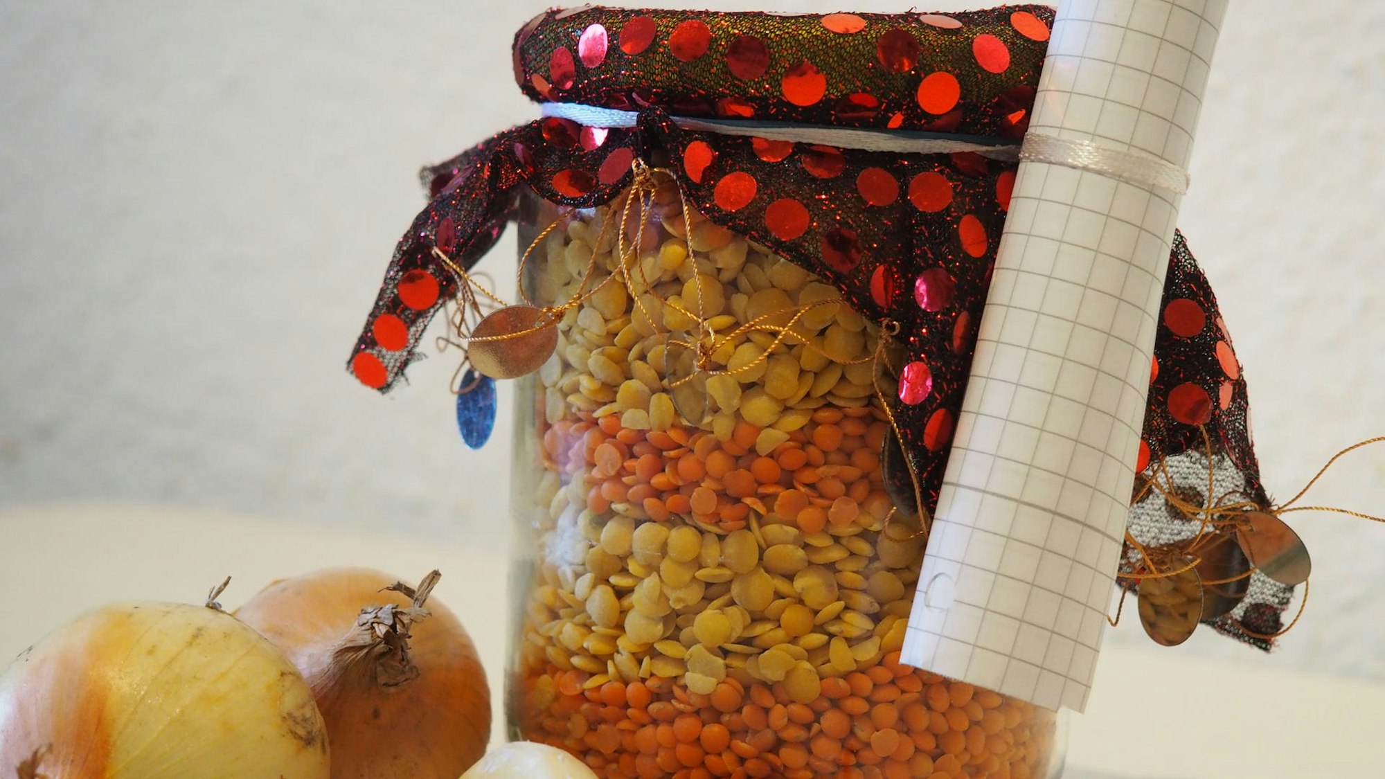 Linsen in einem Glas