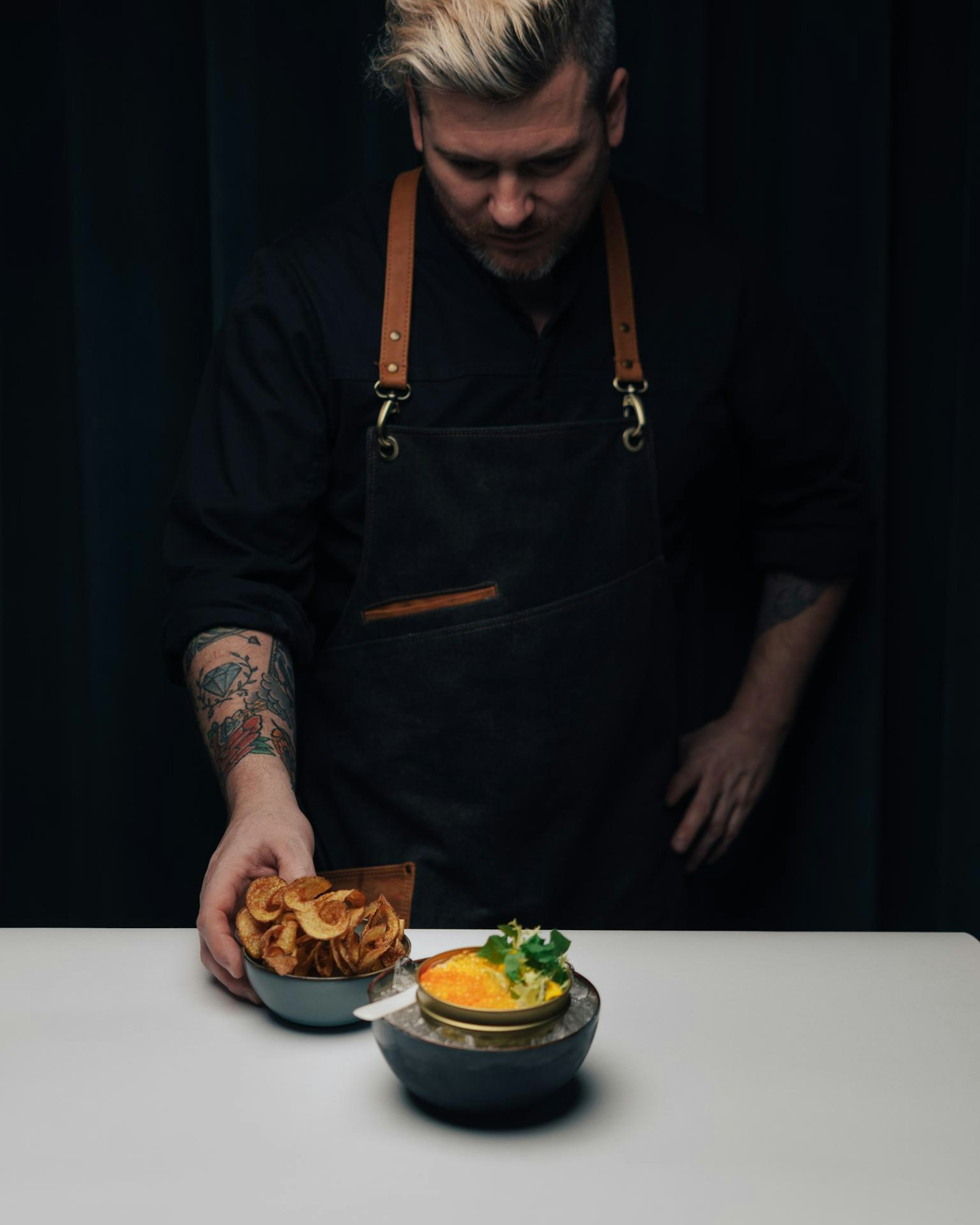 Saiblingskaviar mit Knusperkartoffel