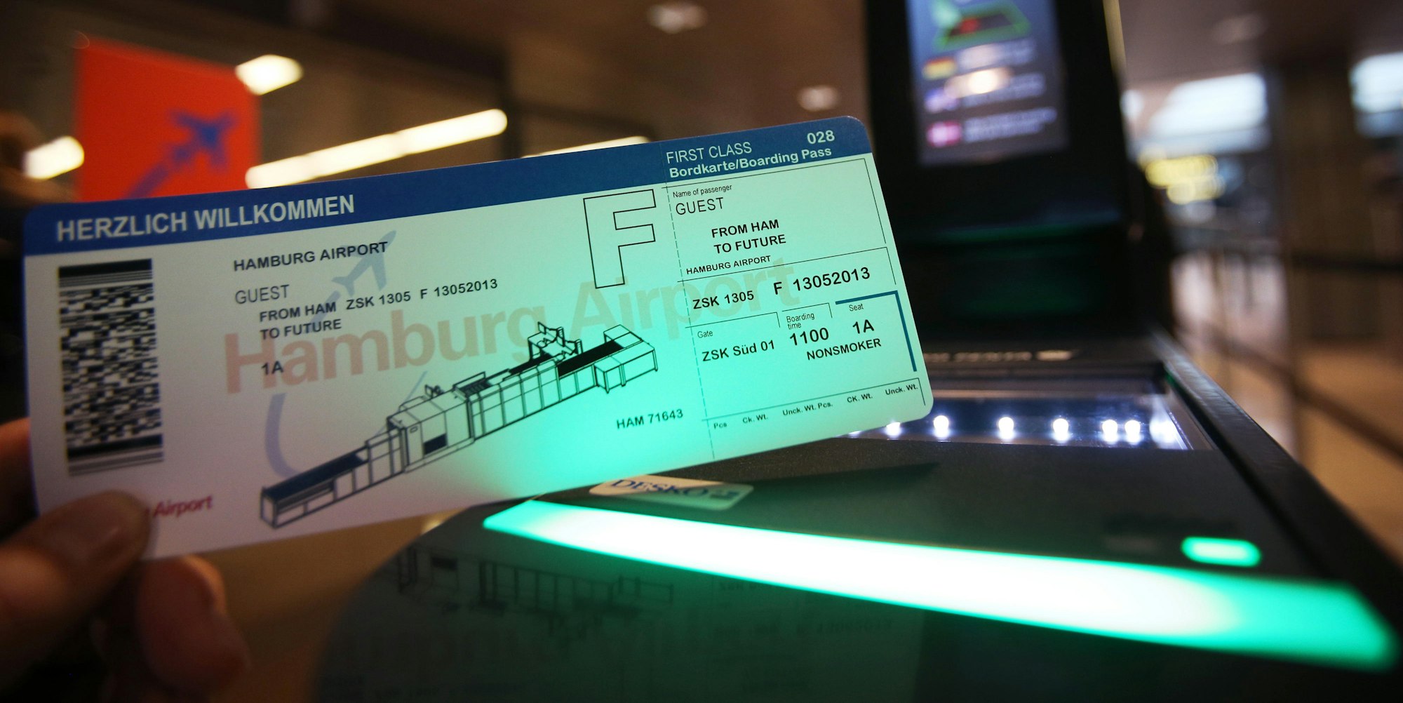 Bordkarte Flugzeug